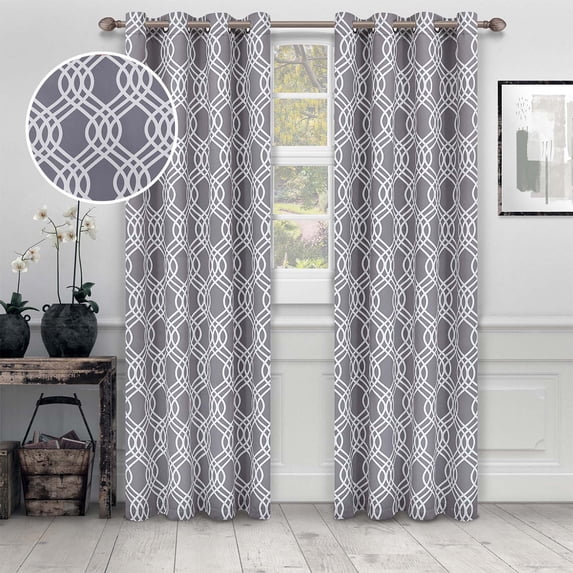 Superior Ribbon Blackout Curtains Set of 2, Rod Pocket Cutain Panel Pair, Teal, 26"W x 84"L