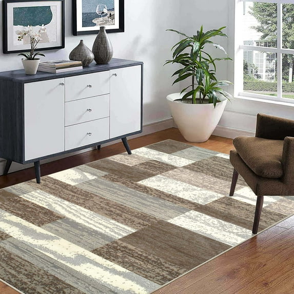 Superior Rockwood Geometric Indoor Area Rug, 3' x 5', Light Blue-Ivory