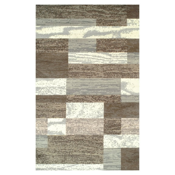 Superior Rockwood Geometric Indoor Area Rug, 4' x 6', Light Blue-Ivory