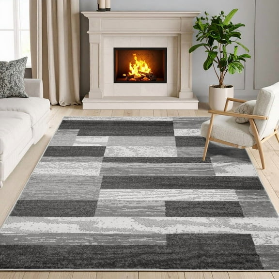 Superior Rockwood Geometric Indoor Area Rug, 5' x 8', Charcoal