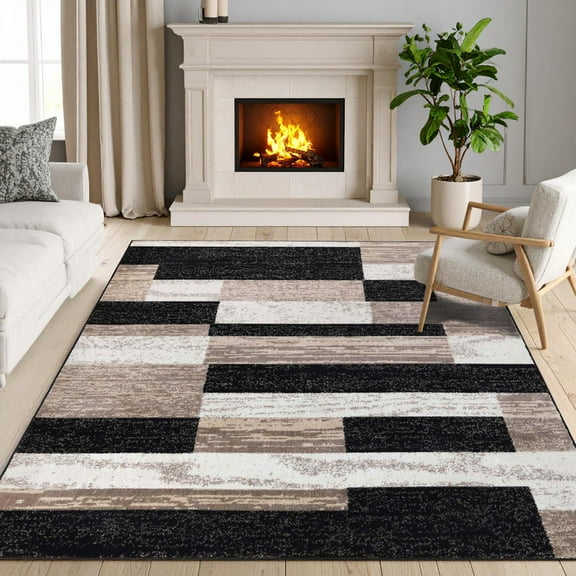 Superior Rockwood Geometric Indoor Area Rug, 5' x 8', Ivory-Beige