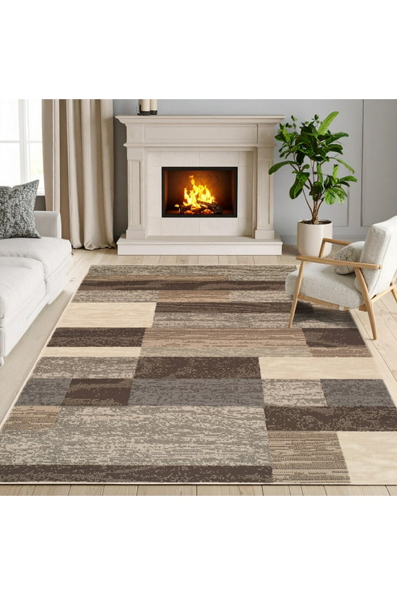 Rockwood Geometric Indoor Area Rug, 5' x 8', Slate