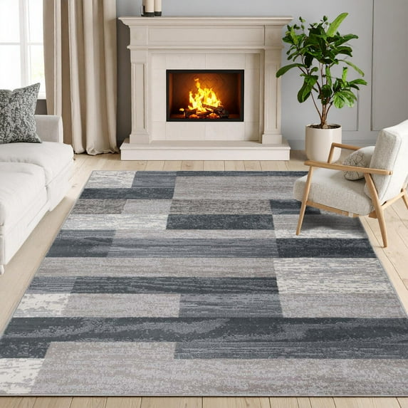 Superior Rockwood Geometric Indoor Area Rug, 7' x 9', Blue-Taupe