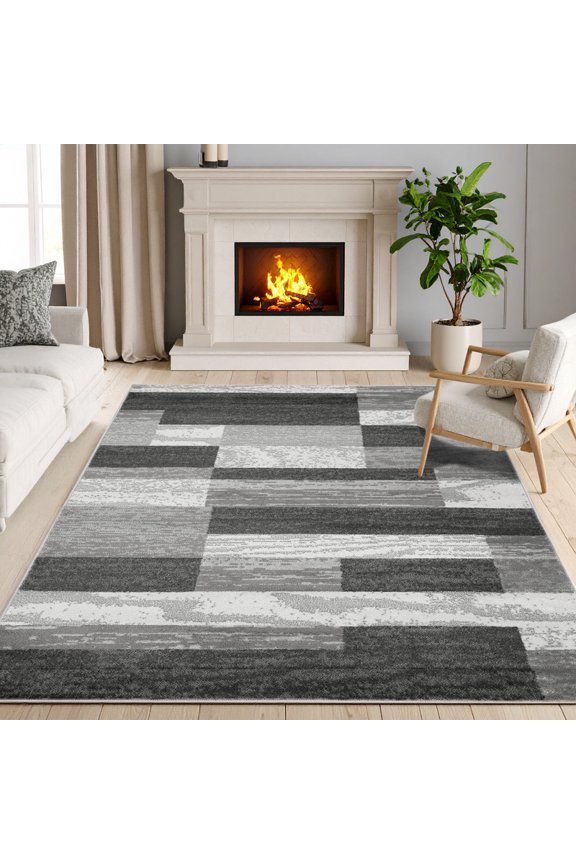 Rockwood Geometric Indoor Area Rug, 8' x 10', Charcoal