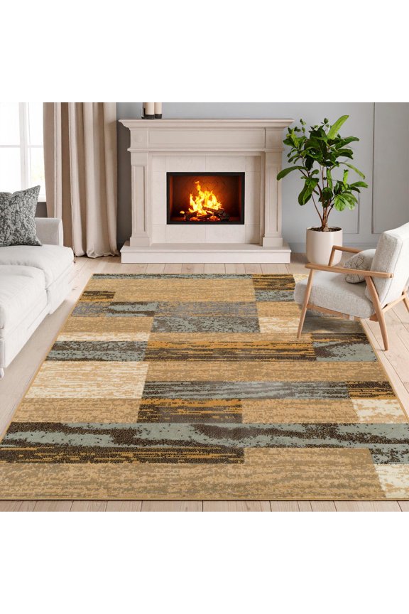 Rockwood Geometric Indoor Area Rug, 8' x 10', Light Blue-Beige