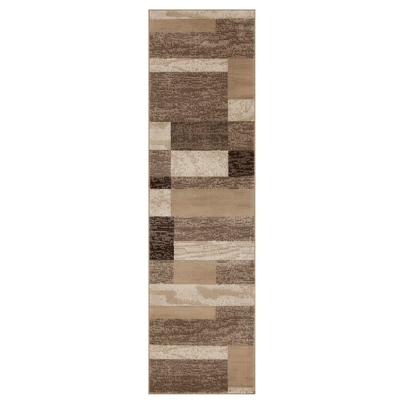 Superior Rockwood Geometric Indoor Runner Rug, 2' 7" x 10', Beige