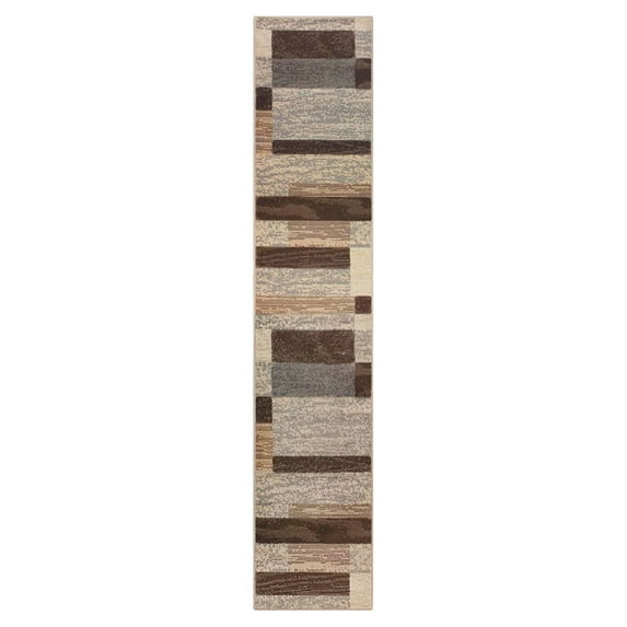 Superior Rockwood Geometric Indoor Runner Rug, 2' 7" x 12', Slate