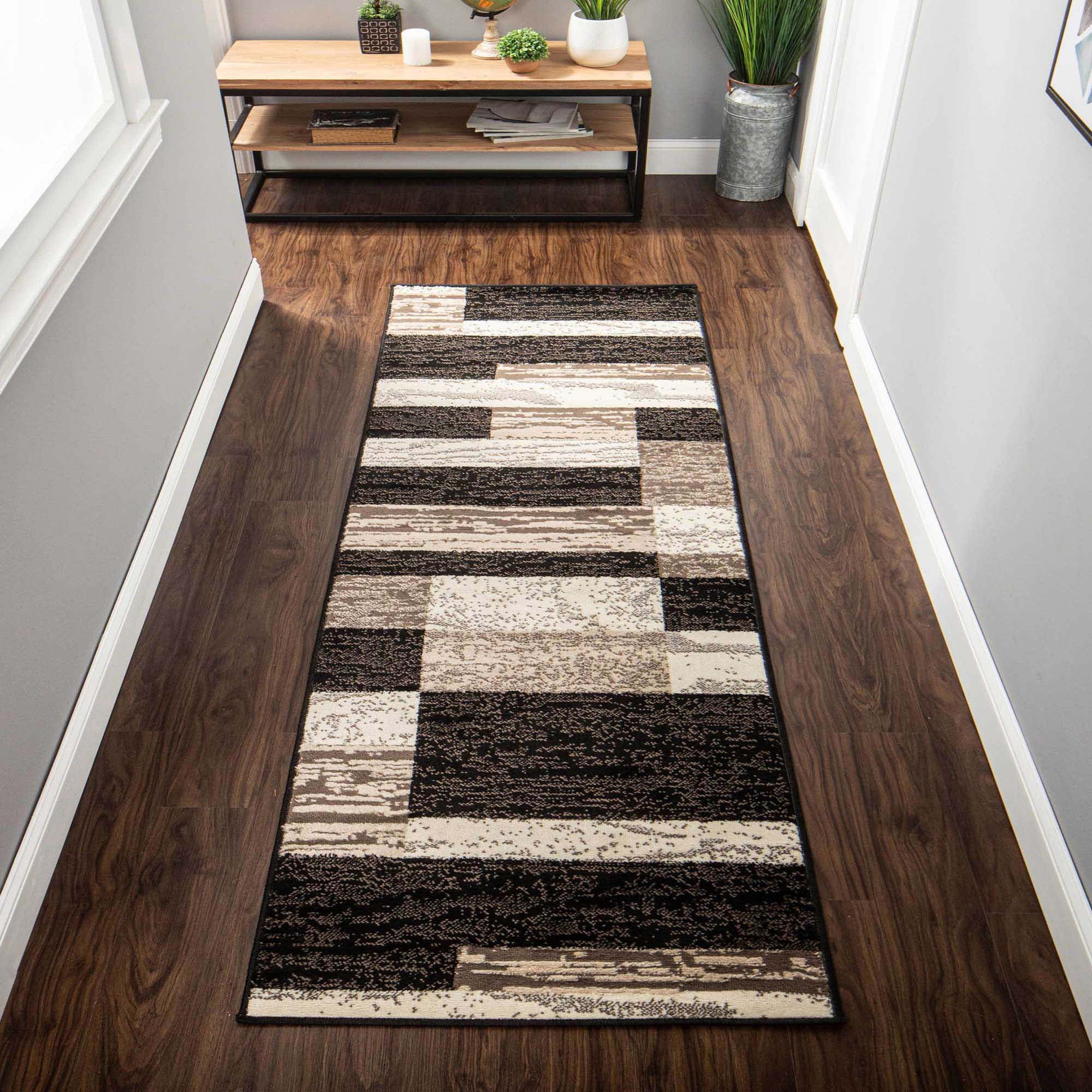Superior Rockwood Geometric Indoor Runner Rug, 2' x 11', Chocolate ...