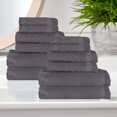 thumbnail image 1 of Superior Rolla Cotton Geometric Soft 12 Piece Towel Set, Grey, 1 of 12