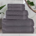 thumbnail image 1 of Superior Rolla Cotton Geometric Soft 6 Piece Towel Set, Grey, 1 of 14