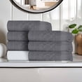thumbnail image 1 of Superior Rolla Cotton Geometric Soft Hand Towel Set of 6, Grey, 1 of 12
