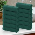 thumbnail image 1 of Superior Roma Cotton Face Towels/Washcloths, Set of 12, Evergreen, 1 of 10