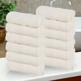 thumbnail image 1 of Superior Roma Cotton Face Towels/Washcloths, Set of 12, Ivory, 1 of 10