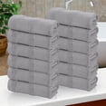 thumbnail image 1 of Superior Roma Cotton Face Towels/Washcloths, Set of 12, Silver, 1 of 10