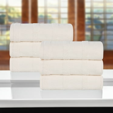 Superior Roma Cotton Hand Towels, Set of 6, Ivory