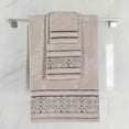 thumbnail image 1 of Superior Sadie Zero Twist Cotton Floral 3 Piece Towel Set, Stone, 1 of 10