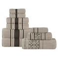 thumbnail image 1 of Superior Sadie Zero Twist Cotton Floral 9 Piece Towel Set, Stone, 1 of 10