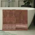 thumbnail image 1 of Superior Sadie Zero Twist Cotton Floral Bath Sheet Set of 2, Chocolate, 1 of 10