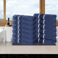 thumbnail image 1 of Superior Sadie Zero Twist Cotton Floral Bath Towel Set of 4 , Navy Blue, 1 of 10