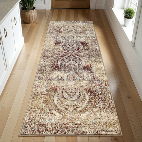 Superior Salford Medallion Indoor Runner Rug, 2' 7" x 10', Maroon
