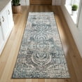 thumbnail image 1 of Superior Salford Medallion Indoor Runner Rug, 2' 7" x 8', Blue-Beige, 1 of 7