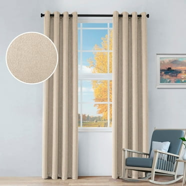 Superior Senna Blackout Curtains, Grommet Header, Set of 2, 52" x 96", Beige