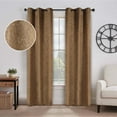 thumbnail image 1 of Superior Senna Blackout Curtains Set of 2, Grommet Header Curtain Panel Pair, Brown, 42"W x 108"L, 1 of 10