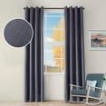 thumbnail image 1 of Superior Senna Blackout Curtains Set of 2, Grommet Header Curtain Panel Pair, Midnight Blue, 52"W x 63"L, 1 of 10