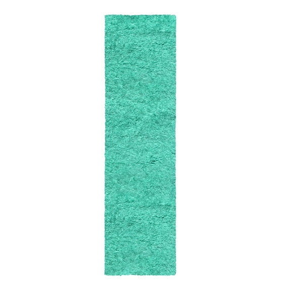 Superior Shag Boho Indoor Runner Area Rug, Ocean Blue, 2' 25" x 11'