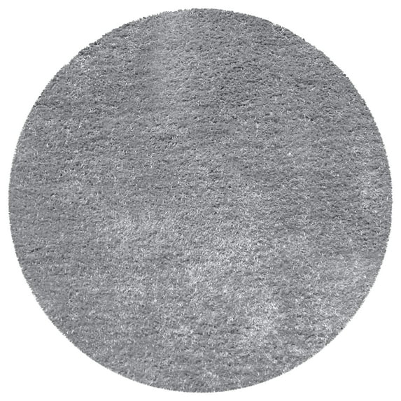 Superior Shag Boho Plush Indoor Area Rug, Grey, 6' 6" Round