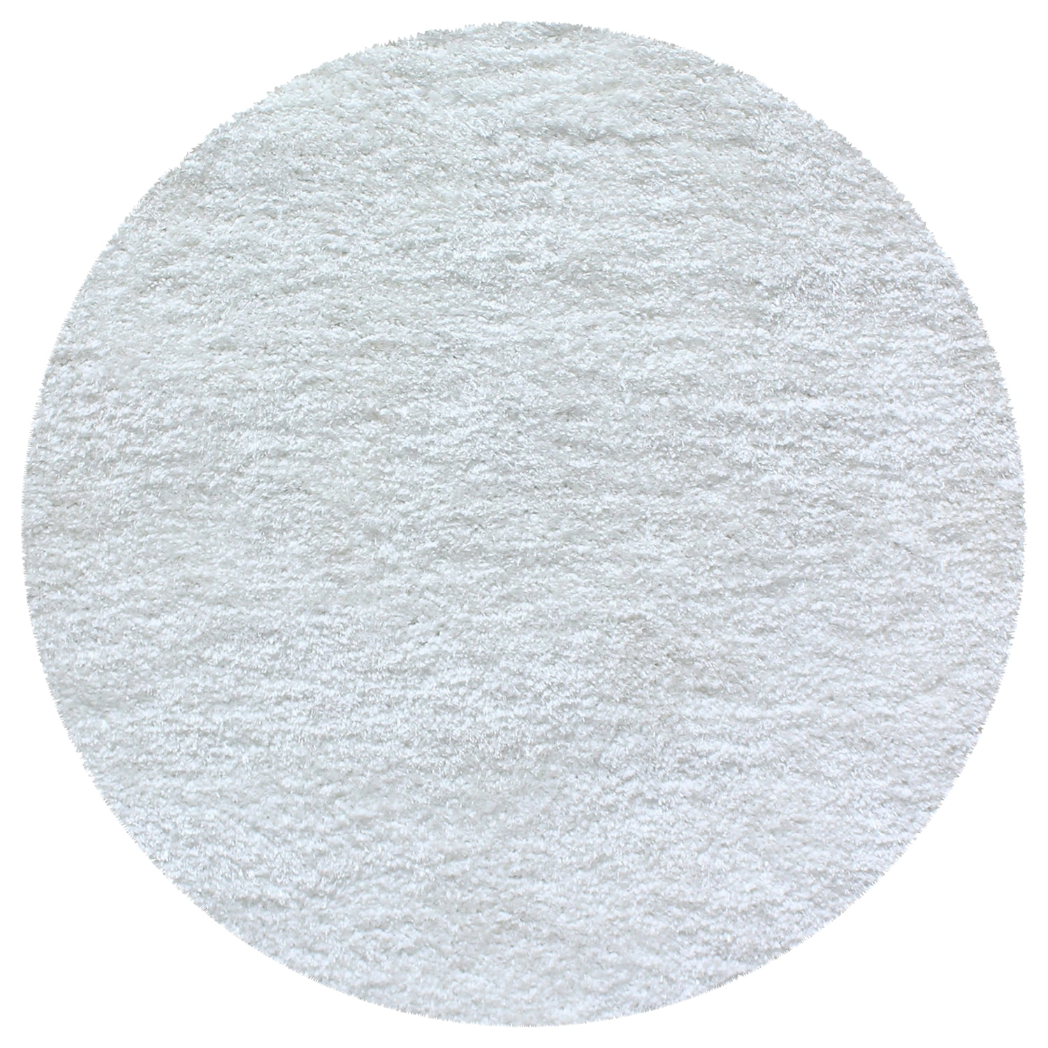 Superior Shag Boho Plush Indoor Area Rug, White, 6' 6" Round