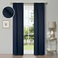 thumbnail image 1 of Superior Shimmer Blackout Curtains, Rod Pocket, Set of 2, 26" X 84", Navy Blue, 1 of 5