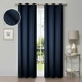 thumbnail image 1 of Superior Shimmer Blackout Curtains, Grommet Header, Set of 2, 42" X 84", Navy Blue, 1 of 6