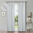 thumbnail image 1 of Superior Shimmer Blackout Curtains, Grommet Header, Set of 2, 42" X 108", Chrome, 1 of 7