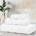 thumbnail image 1 of Superior Smart Dry 3-Piece Zero Twist Soft Cotton Towel Set, Quick Dry Fade Resistant, White, 1 of 11