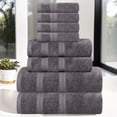 thumbnail image 1 of Superior Smart Dry 8-Piece Zero Twist Soft Cotton Towel Set, Quick Dry Fade Resistant, Grey, 1 of 11
