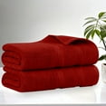 thumbnail image 1 of Superior Smart Dry 2-Piece Zero Twist Soft Cotton Bath Sheet Set, Quick Dry Fade Resistant, Crimson, 1 of 11