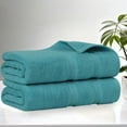 thumbnail image 1 of Superior Smart Dry 2-Piece Zero Twist Soft Cotton Bath Sheet Set, Quick Dry Fade Resistant, Turquoise, 1 of 11