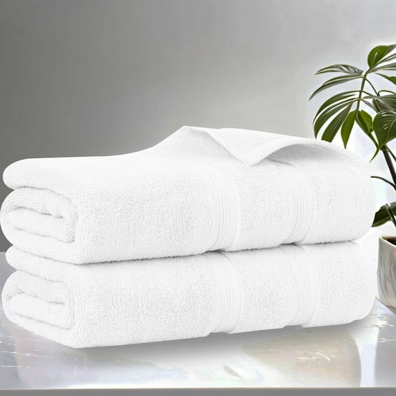 Superior Smart Dry 2-Piece Zero Twist Soft Cotton Bath Sheet Set, Quick Dry Fade Resistant, White