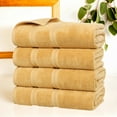 thumbnail image 1 of Superior Smart Dry 4-Piece Zero Twist Soft Cotton Bath Towel Set, Quick Dry Fade Resistant, Gold, 1 of 11