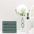 thumbnail image 1 of Superior Soho Ribbed Cotton Absorbent Hand Towel Set of 4, Basil, 1 of 9