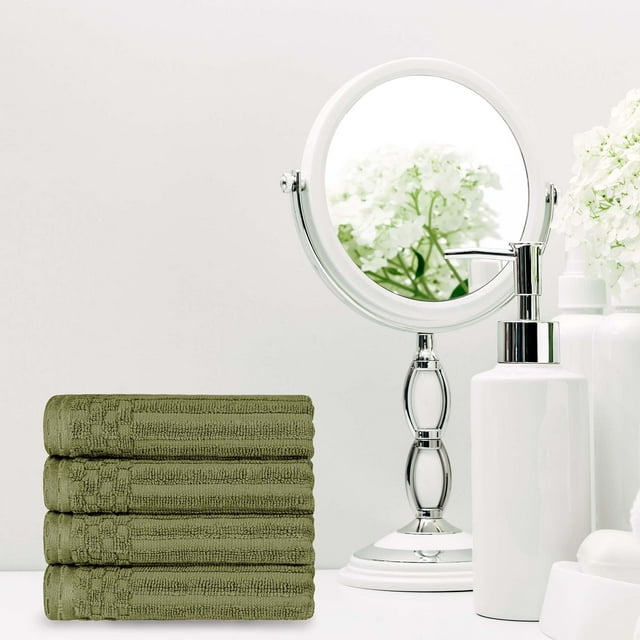 Superior Soho Ribbed Cotton Absorbent Hand Towel Set of 4 Sage Superior Soho Ribbed Cotton Absorbent Hand Towel Set of 4 Sage