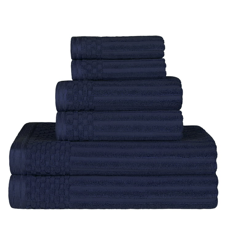 Superior Soho 6 Piece Cotton Towel Set Navy Blue