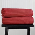thumbnail image 1 of Superior Soho Ribbed Cotton Absorbent Bath Sheet Set of 2, Burgundy, 1 of 9