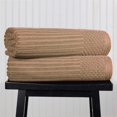 thumbnail image 1 of Superior Soho Ribbed Cotton Absorbent Bath Sheet Set of 2, Coffee, 1 of 9