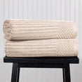 thumbnail image 1 of Superior Soho Ribbed Cotton Absorbent Bath Sheet Set of 2, Ivory, 1 of 9