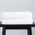 thumbnail image 1 of Superior Soho Ribbed Cotton Absorbent Bath Towel Set of 2, White, 1 of 9