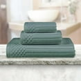 thumbnail image 1 of Superior Soho Ribbed Cotton 3-Piece Assorted Towel Set, Basil, 1 of 9