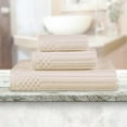 thumbnail image 1 of Superior Soho Ribbed Cotton 3-Piece Assorted Towel Set, Ivory, 1 of 9