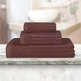 thumbnail image 1 of Superior Soho Ribbed Cotton 3-Piece Assorted Towel Set, Java, 1 of 9